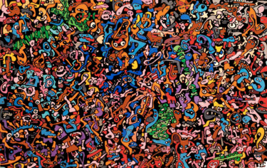 Картина под названием "molotov" - Frob, Подлинное произведение искусства, Акрил Установлен на Деревянная рама для носилок