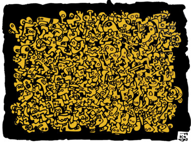 "gilets jaunes" başlıklı Tablo Frob tarafından, Orijinal sanat, Akrilik