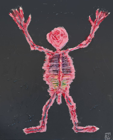 Painting titled "roseflesh" by Frob, Original Artwork, Acrylic