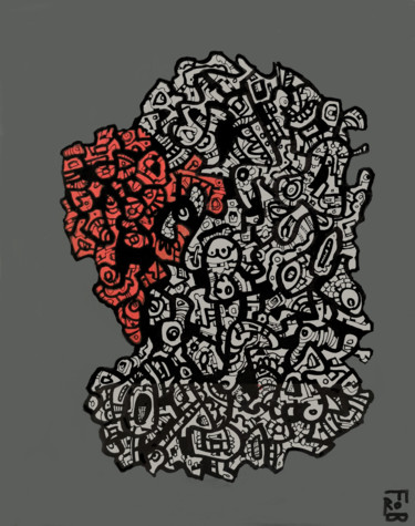 "tête" başlıklı Tablo Frob tarafından, Orijinal sanat, Akrilik