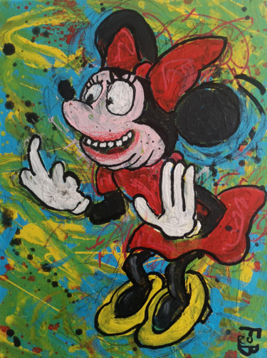 Painting titled "minnie come" by Frob, Original Artwork, Acrylic
