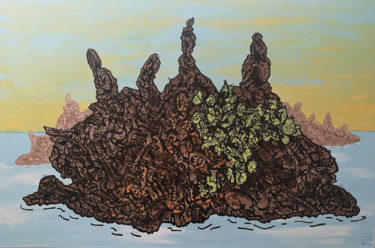 Peinture intitulée "ouessant" par Frob, Œuvre d'art originale, Acrylique