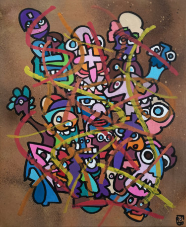Painting titled "claudines" by Frob, Original Artwork, Acrylic