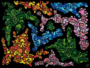 Peinture intitulée "bord de mer" par Frob, Œuvre d'art originale, Acrylique