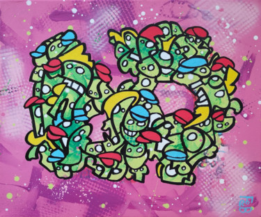 Картина под названием "reptiles" - Frob, Подлинное произведение искусства, Акрил