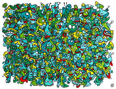 Картина под названием "tortues ninja" - Frob, Подлинное произведение искусства, Акрил