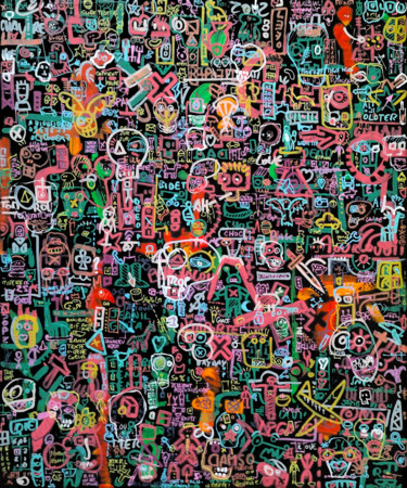 cabezas Peinture intitulée "cabezas" par Frob, Œuvre d'art originale, Acrylique