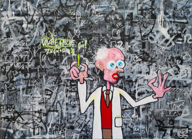 Painting titled "science nature" by Frob, Original Artwork, Acrylic Mounted on Wood Stretcher frame
