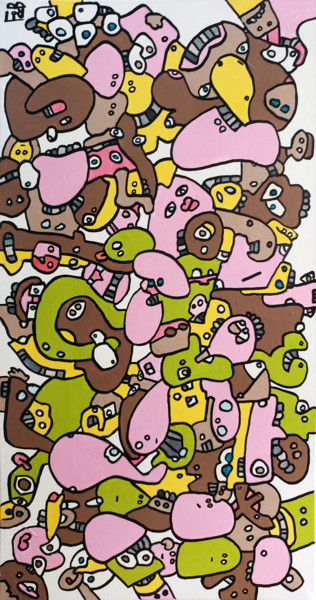 Painting titled "macarons" by Frob, Original Artwork, Acrylic
