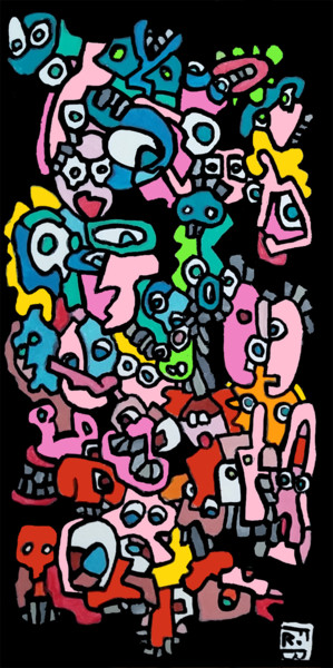 Painting titled "comunodad 3" by Frob, Original Artwork, Acrylic