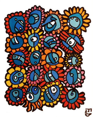 "20 flowers" başlıklı Tablo Frob tarafından, Orijinal sanat, Akrilik