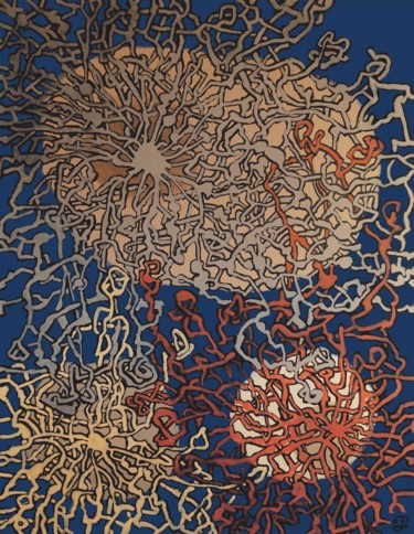 Pintura titulada "neuronnes" por Frob, Obra de arte original, Acrílico