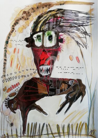 ""Crazy morse"" başlıklı Kolaj Christelle Frobert tarafından, Orijinal sanat, Mürekkep