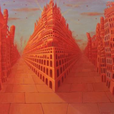Pintura intitulada "Les Routes de Babel" por Xavier Froissart, Obras de arte originais, Óleo