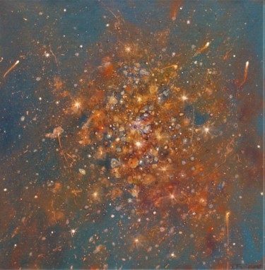 Painting titled "Cosmos" by Xavier Froissart, Original Artwork, Oil