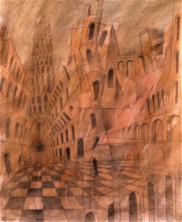 Drawing titled "Déconstruction" by Xavier Froissart, Original Artwork, Pencil