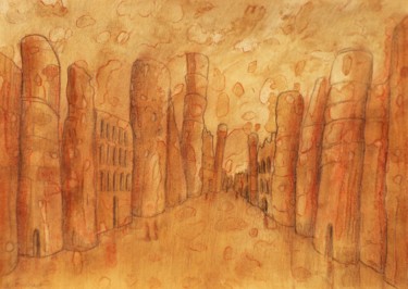 Desenho intitulada "Allée des Souvenirs" por Xavier Froissart, Obras de arte originais, Tinta