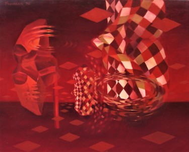 Malerei mit dem Titel "Reflet et réflexion" von Xavier Froissart, Original-Kunstwerk, Öl