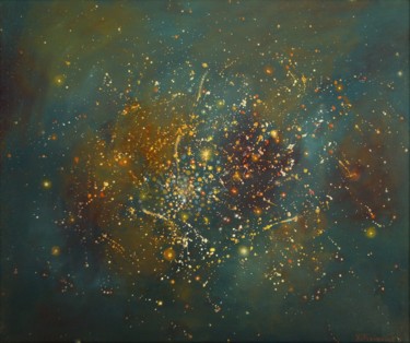 Painting titled "Galaxie" by Xavier Froissart, Original Artwork, Oil