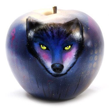 Sculpture titled "Popart - apple "Bor…" by Frost, Original Artwork, Resin