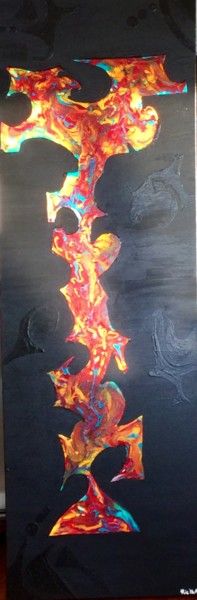 Painting titled "Flammme d ailleurs" by Ric'Heart, Original Artwork, Acrylic