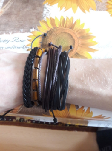 Artisanat intitulée "Set de bracelets en…" par Fryt Concord, Œuvre d'art originale, Bracelets
