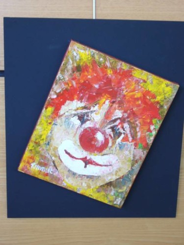 Pittura intitolato ""Le clown"" da Françoise Mévellec, Opera d'arte originale