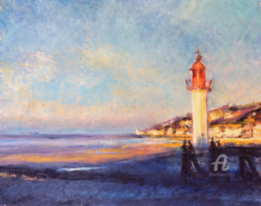Pintura intitulada "Trouville-sur-Mer,…" por F. Stevaux, Obras de arte originais, Óleo