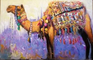 Painting titled ""Camel"" by Fuad Khaligov, Original Artwork, Acrylic