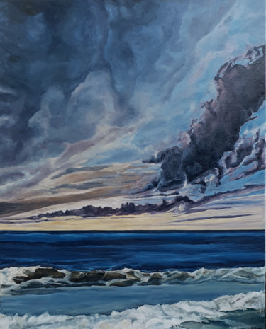 Pintura titulada "Algo de mar y mucho…" por Fuensanta R.Urien, Obra de arte original, Oleo