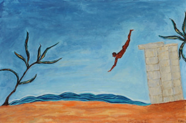 Pintura titulada "El Tránsito" por Fuensanta R.Urien, Obra de arte original, Oleo Montado en Bastidor de camilla de madera