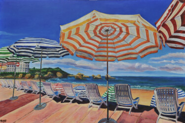 Картина под названием "Biarritz" - Fuensanta R.Urien, Подлинное произведение искусства, Масло Установлен на Деревянная рама…