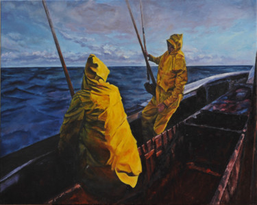 「Dialogo de pesca」というタイトルの絵画 Fuensanta R.Urienによって, オリジナルのアートワーク, オイル