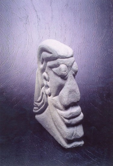 Sculpture titled "il Guerriero" by Daniele Cristaldini, Original Artwork, Stone
