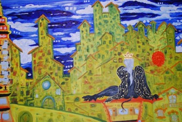 Painting titled "Perugia mia" by Daniele Cristaldini, Original Artwork