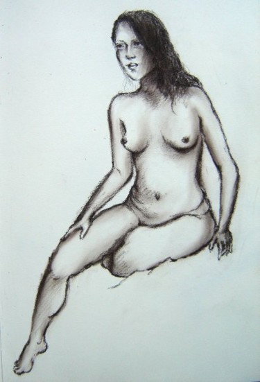 Painting titled "Nude Sketch I" by Evar Rafael, Original Artwork