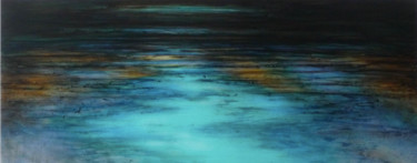 Pittura intitolato "la-nuit l'eau40x100…" da Helene Fuhs, Opera d'arte originale, Acrilico