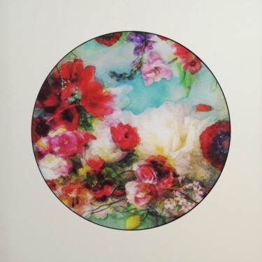 Peinture intitulée "Vue sur jardin 2" par Helene Fuhs, Œuvre d'art originale, Acrylique Monté sur Carton