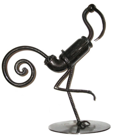 Sculpture intitulée "Oiseau au pied levé" par Vincent Libecq, Œuvre d'art originale