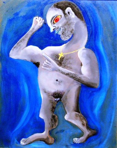 Pittura intitolato "Macho che se mira e…" da Fulvio Martini, Opera d'arte originale