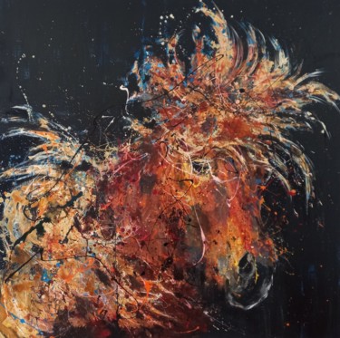 Painting titled "Cavallo" by Simona Fumagalli, Original Artwork, Acrylic