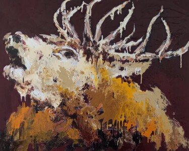 Pittura intitolato "Cervo" da Simona Fumagalli, Opera d'arte originale, Acrilico