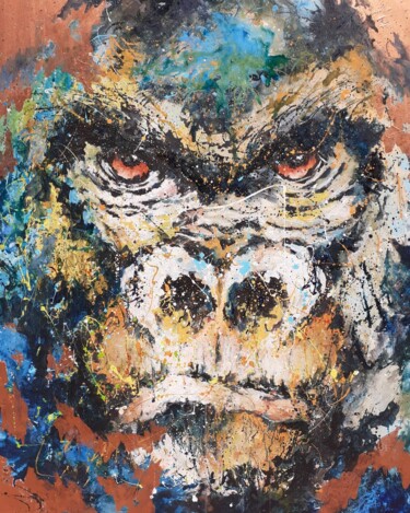 Malerei mit dem Titel "Gorilla" von Simona Fumagalli, Original-Kunstwerk, Acryl