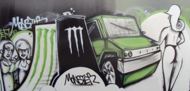 Painting titled "Monster" by Funy, Original Artwork