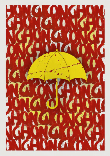 Estampas & grabados titulada "Hong Kong Umbrella" por Für - Urban Art Labo, Obra de arte original, Impresión digital