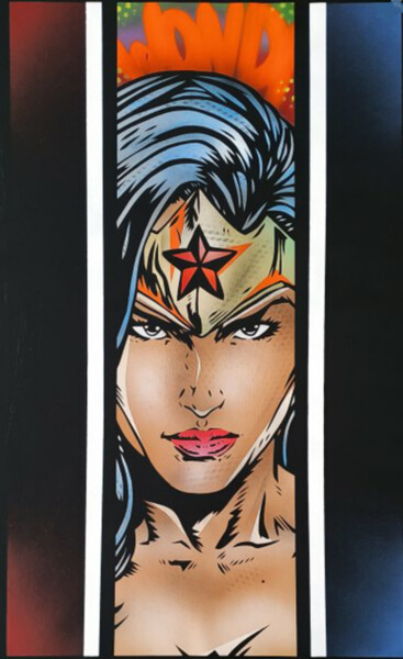 Pintura intitulada "Wonder Woman" por Für, Obras de arte originais, Tinta spray
