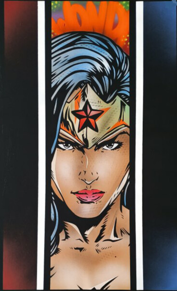 Painting titled "Wonder Woman" by Für, Original Artwork, Spray paint