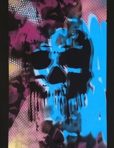 Peinture intitulée "Live & Love (Skull…" par Für, Œuvre d'art originale, Bombe aérosol