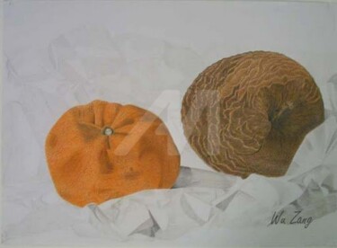 still life-Apple and Orange Картина под названием "still life-Apple an…" - Hui Ching Hsu, Подлинное произведение искусства, Карандаш