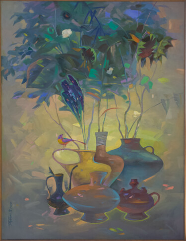 Картина под названием "" Кувшины "" - Фуркат Бозоров, Подлинное произведение искусства, Масло